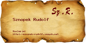 Sznopek Rudolf névjegykártya