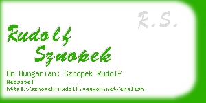 rudolf sznopek business card